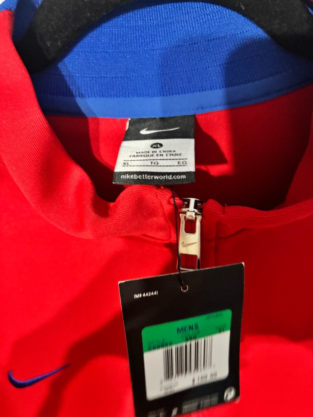 Nike Red Track Jacket with Blue Accents and USA Crest - Picture 4 of 5